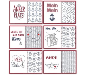Stickserie ITH Mug Rugs - Maritim 2